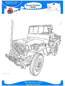 Çocuklar İçin jeep Boyama Sayfaları 